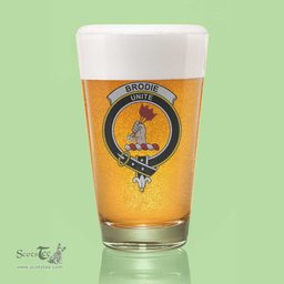 ScotsTee Shop Scottish Brodie Hunting Modern Clan Crest Scottish Beer Glass