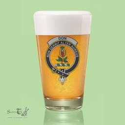 ScotsTee Shop Scottish Don (Tribe-of-Mar) Clan Crest Scottish Beer Glass