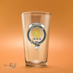 ScotsTee Shop Scottish MacLeod of Harris Weathered Clan Crest Scottish Beer Glass