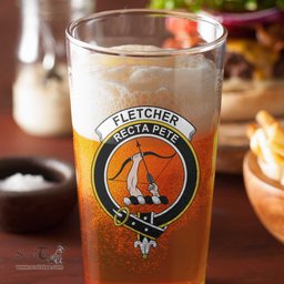 ScotsTee Shop Scottish Fletcher of Dunans Clan Crest Scottish Beer Glass