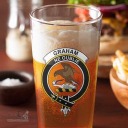 ScotsTee Shop Scottish Graham of Montrose Modern Clan Crest Scottish Beer Glass