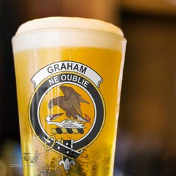 ScotsTee Shop Scottish Graham of Montrose Modern Clan Crest Scottish Beer Glass