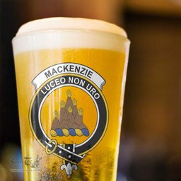 ScotsTee Shop Scottish MacKenzie Dress Modern Clan Crest Scottish Beer Glass