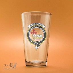 ScotsTee Shop Scottish MacDonald of Clanranald Clan Crest Scottish Beer Glass