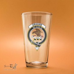 ScotsTee Shop Scottish Graham of Menteith Weathered Clan Crest Scottish Beer Glass