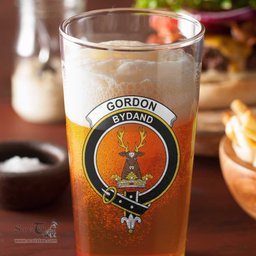 ScotsTee Shop Scottish Gordon Dress Modern Clan Crest Scottish Beer Glass