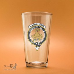 ScotsTee Shop Scottish MacGillivray Hunting Ancient Clan Crest Scottish Beer Glass