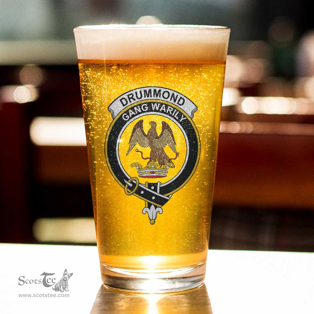 ScotsTee Shop Scottish Drummond of Perth Clan Crest Scottish Beer Glass