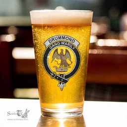 ScotsTee Shop Scottish Drummond of Perth Clan Crest Scottish Beer Glass