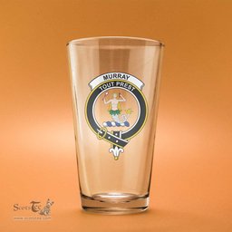 ScotsTee Shop Scottish Murray of Atholl Weathered Clan Crest Scottish Beer Glass