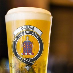 ScotsTee Shop Scottish Ogilvie Hunting Ancient Clan Crest Scottish Beer Glass