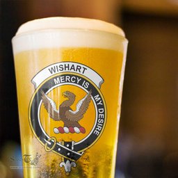 ScotsTee Shop Scottish Wishart Hunting Modern Clan Crest Scottish Beer Glass