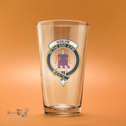 ScotsTee Shop Scottish Ogilvie Hunting Modern Clan Crest Scottish Beer Glass