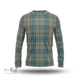 ScotsTee Shop Scottish Balfour Blue Clan Tartan Long Sleeve T Shirt