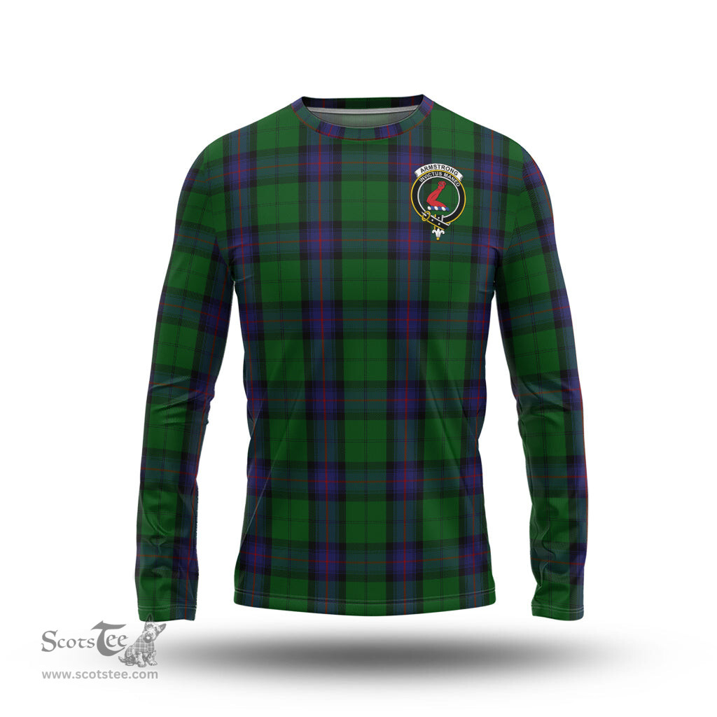 ScotsTee Shop Scottish Armstrong Clan Crest Tartan Long Sleeve T Shirt