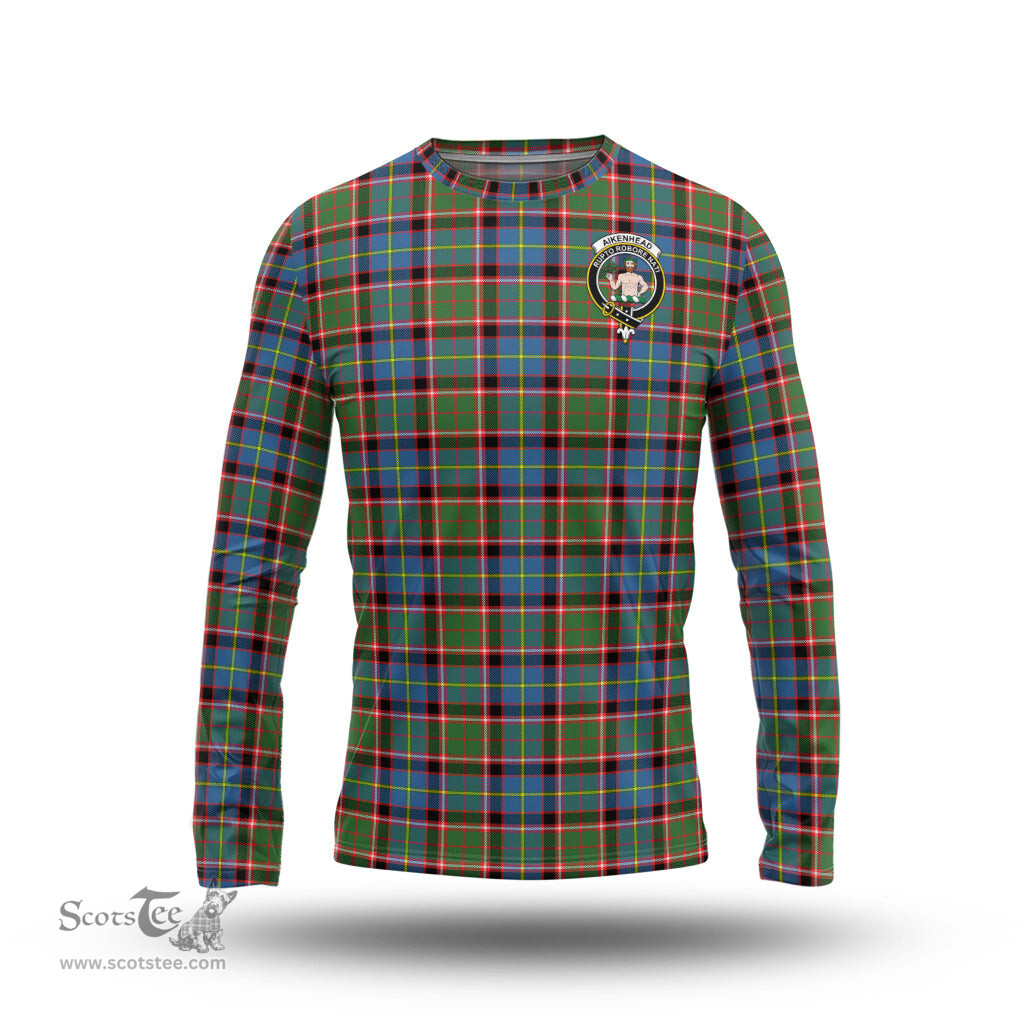 ScotsTee Shop Scottish Aikenhead Clan Crest Tartan Long Sleeve T Shirt