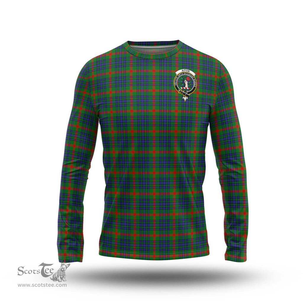 ScotsTee Shop Scottish Aiton Clan Crest Tartan Long Sleeve T Shirt