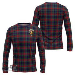ScotsTee Shop Scottish Allison Red Clan Crest Tartan Long Sleeve T Shirt