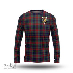 ScotsTee Shop Scottish Allison Red Clan Crest Tartan Long Sleeve T Shirt