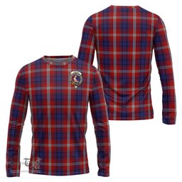ScotsTee Shop Scottish Ainslie Clan Crest Tartan Long Sleeve T Shirt