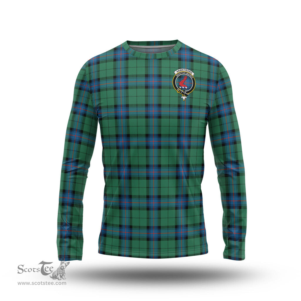 ScotsTee Shop Scottish Armstrong Ancient Clan Crest Tartan Long Sleeve T Shirt