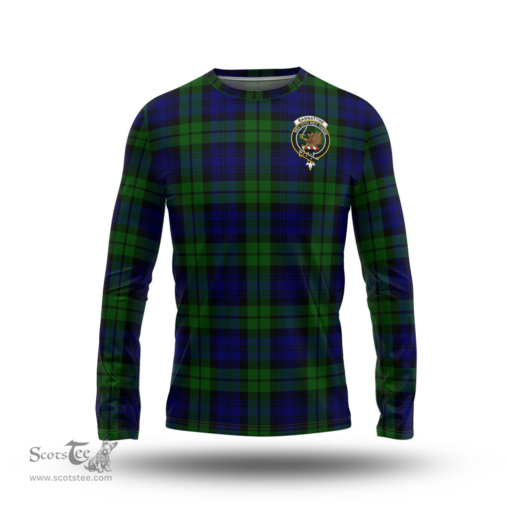 ScotsTee Shop Scottish Bannatyne Clan Crest Tartan Long Sleeve T Shirt
