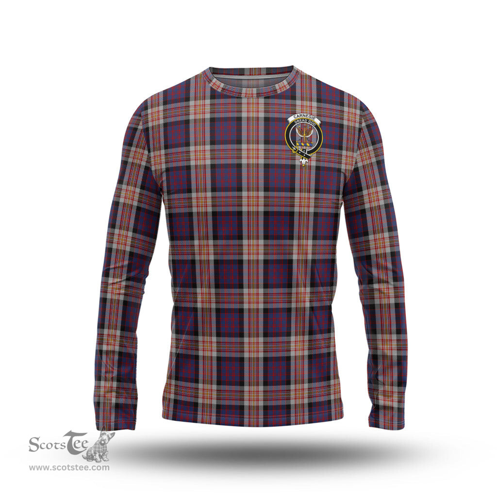 ScotsTee Shop Scottish Carnegie Clan Crest Tartan Long Sleeve T Shirt