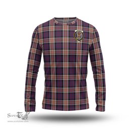 ScotsTee Shop Scottish Carnegie Clan Crest Tartan Long Sleeve T Shirt