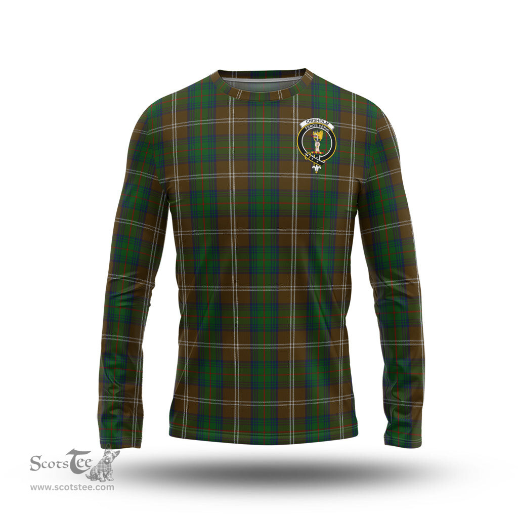 ScotsTee Shop Scottish Chisholm Hunting Clan Crest Tartan Long Sleeve T Shirt