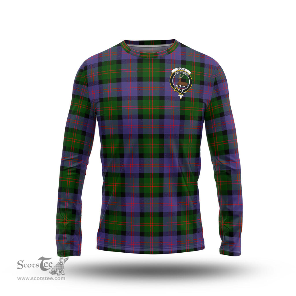 ScotsTee Shop Scottish Blair Modern Clan Crest Tartan Long Sleeve T Shirt