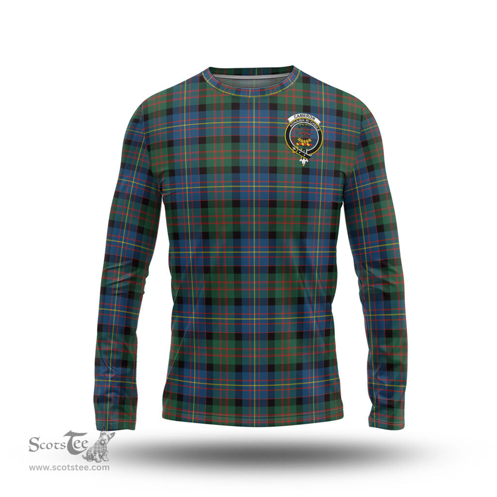 ScotsTee Shop Scottish Cameron of Erracht Ancient Clan Crest Tartan Long Sleeve T Shirt