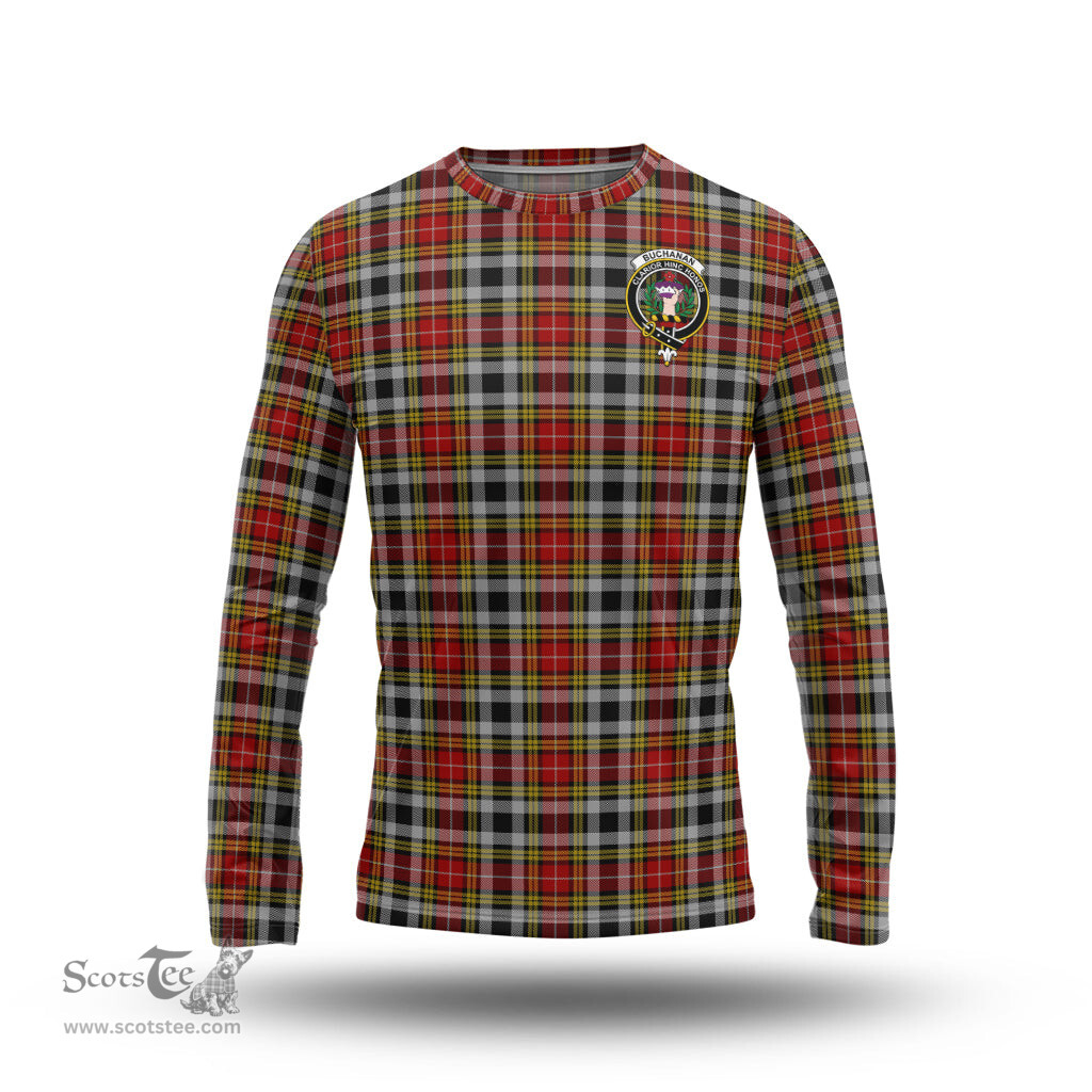 ScotsTee Shop Scottish Buchanan Old Dress Clan Crest Tartan Long Sleeve T Shirt