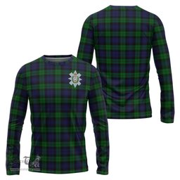 ScotsTee Shop Scottish Black Watch Clan Crest Tartan Long Sleeve T Shirt