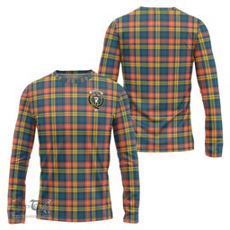 ScotsTee Shop Scottish Buchanan Ancient Clan Crest Tartan Long Sleeve T Shirt