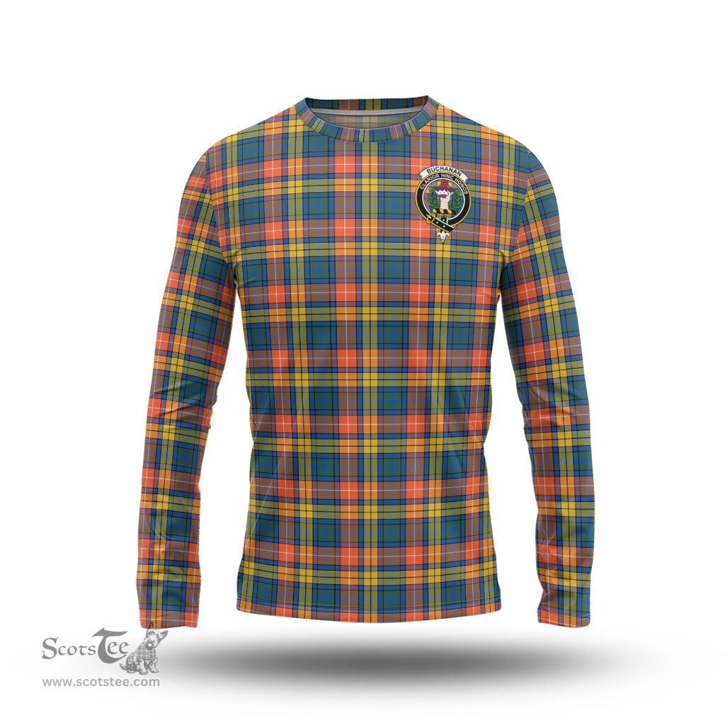 ScotsTee Shop Scottish Buchanan Ancient Clan Crest Tartan Long Sleeve T Shirt