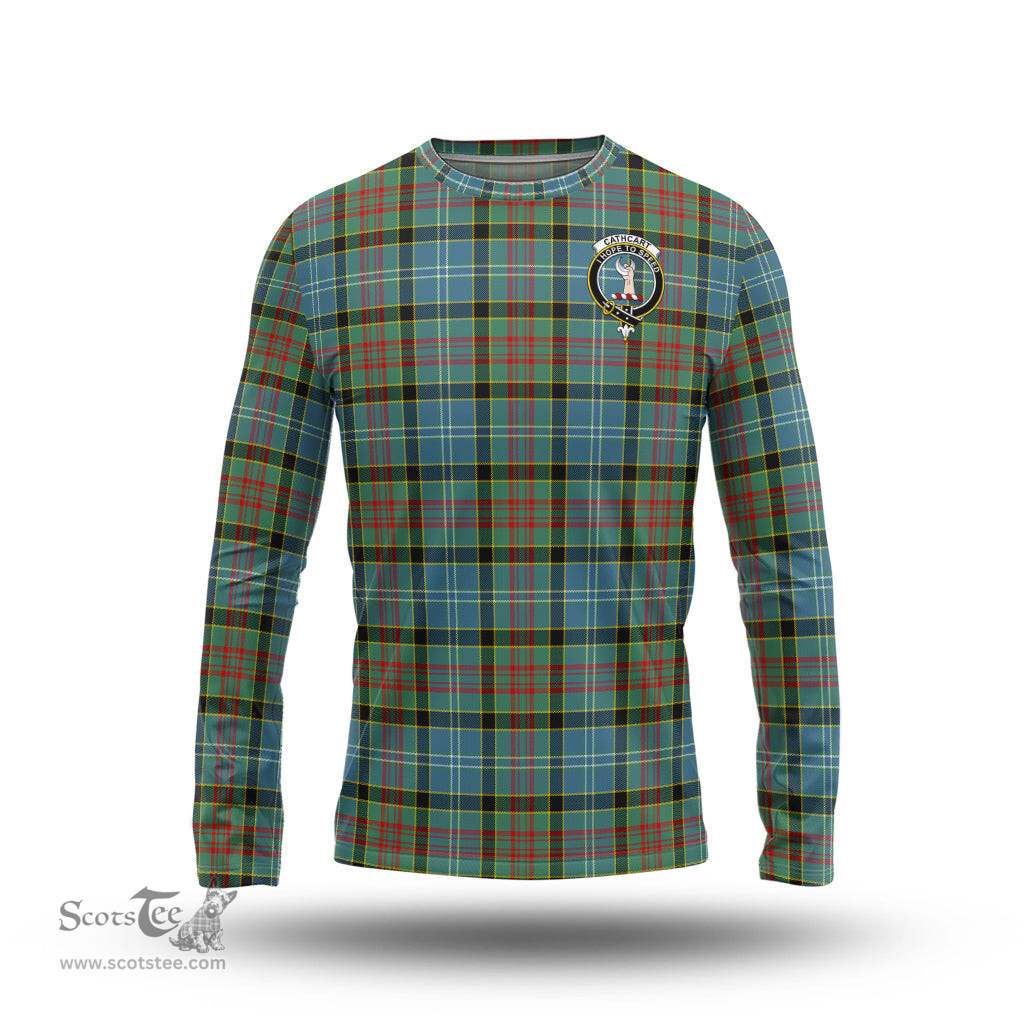 ScotsTee Shop Scottish Cathcart Clan Crest Tartan Long Sleeve T Shirt