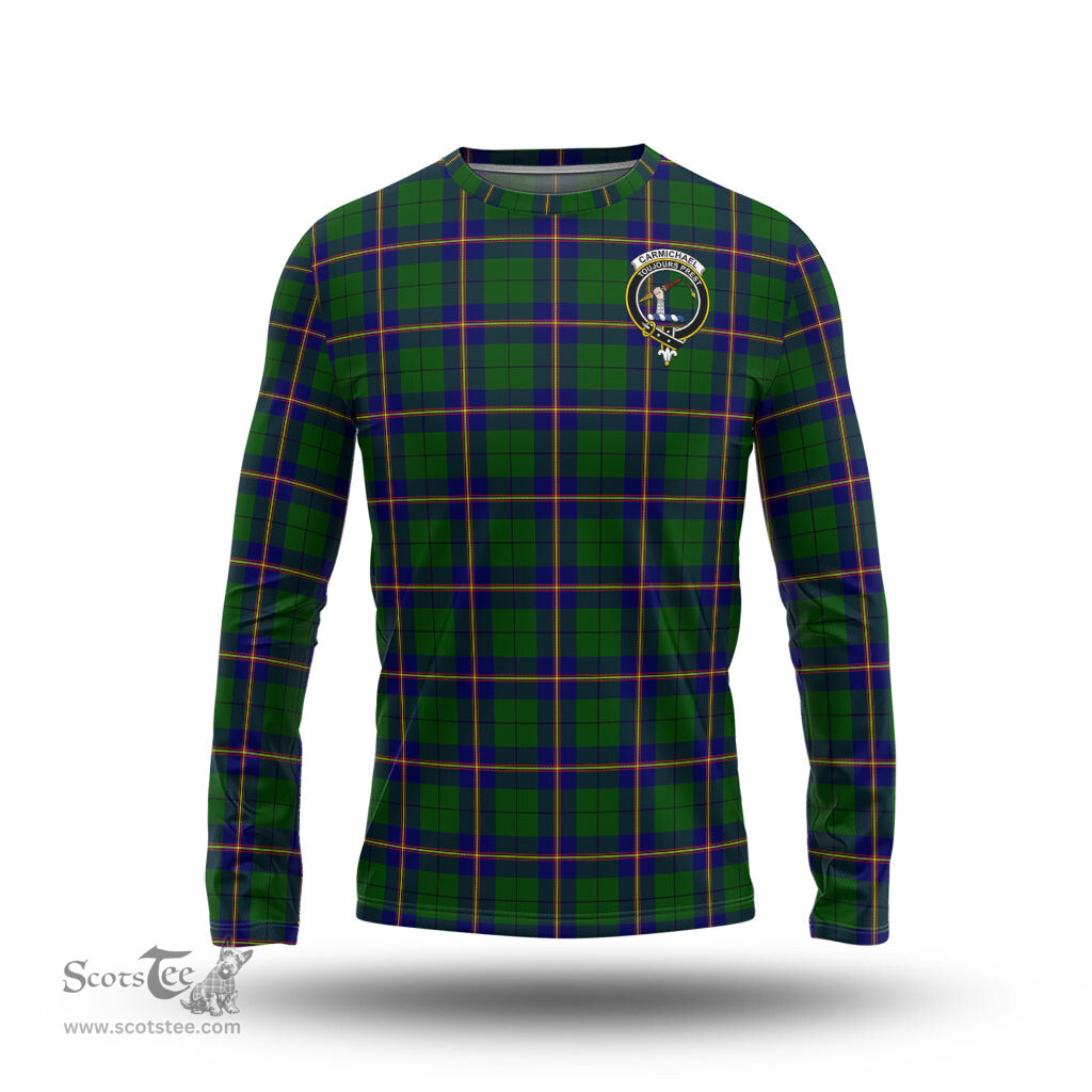 ScotsTee Shop Scottish Carmichael Modern Clan Crest Tartan Long Sleeve T Shirt
