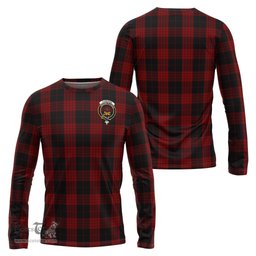 ScotsTee Shop Scottish Cameron Black and Red Clan Crest Tartan Long Sleeve T Shirt