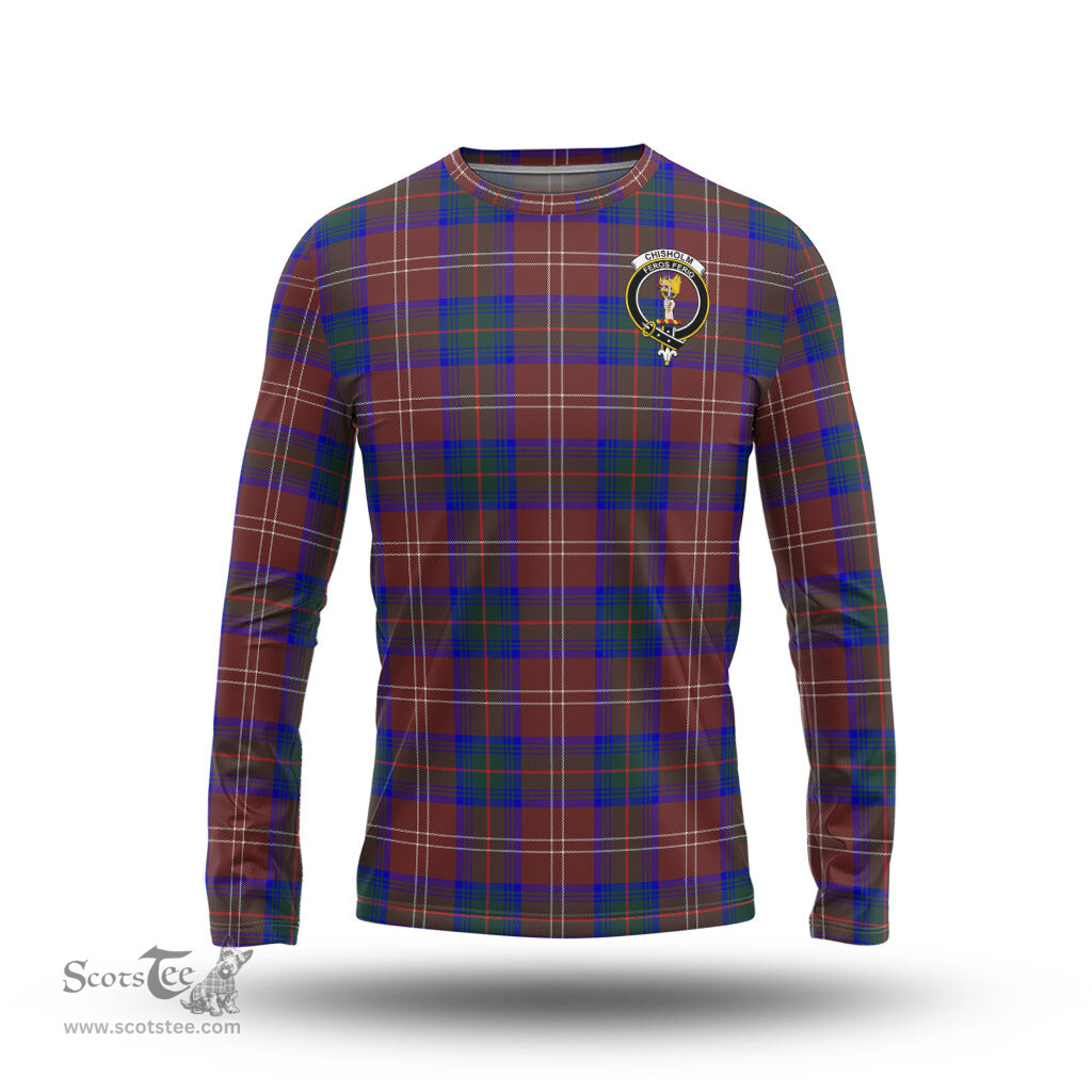 ScotsTee Shop Scottish Chisholm Hunting Modern Clan Crest Tartan Long Sleeve T Shirt