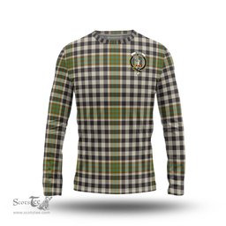 ScotsTee Shop Scottish Burns Check Clan Crest Tartan Long Sleeve T Shirt
