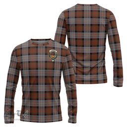 ScotsTee Shop Scottish Cameron of Erracht Weathered Clan Crest Tartan Long Sleeve T Shirt