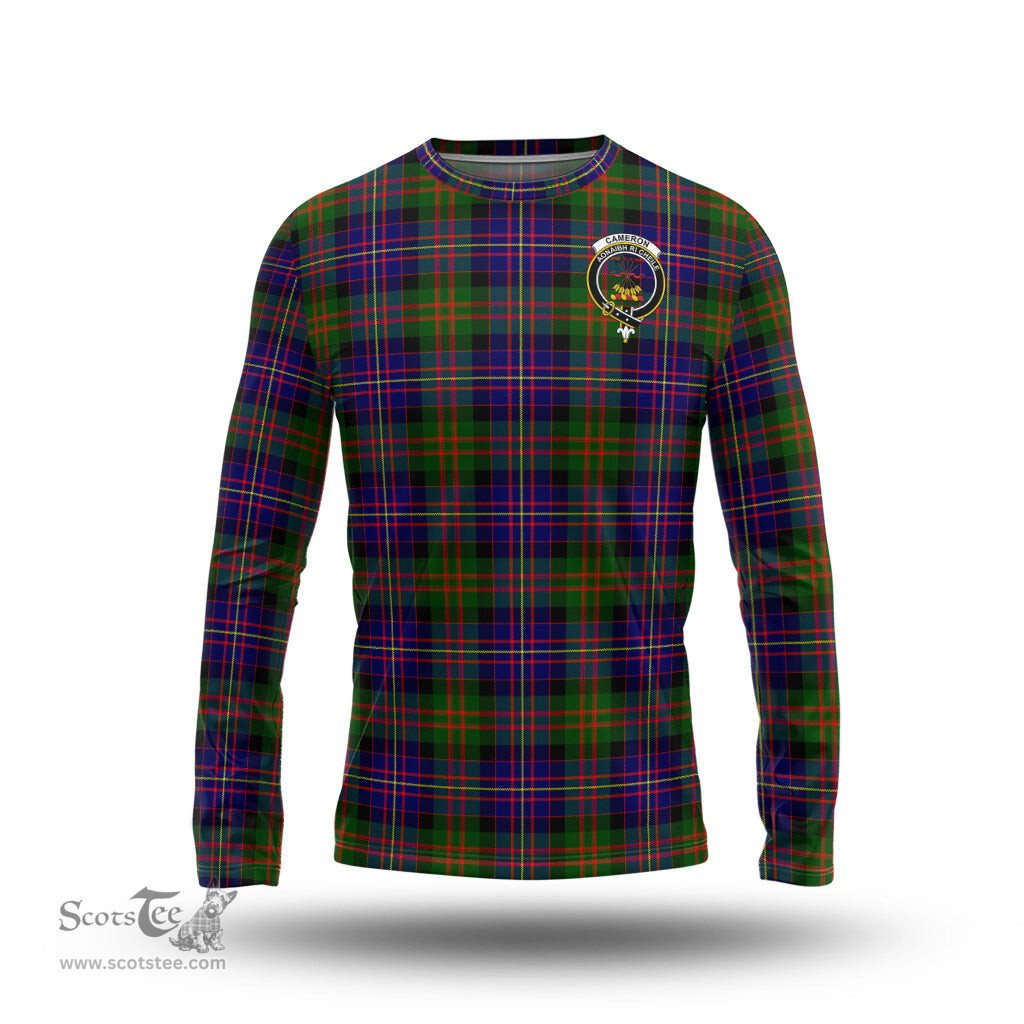ScotsTee Shop Scottish Cameron of Erracht Modern Clan Crest Tartan Long Sleeve T Shirt