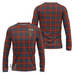ScotsTee Shop Scottish Fraser Ancient Clan Crest Tartan Long Sleeve T Shirt