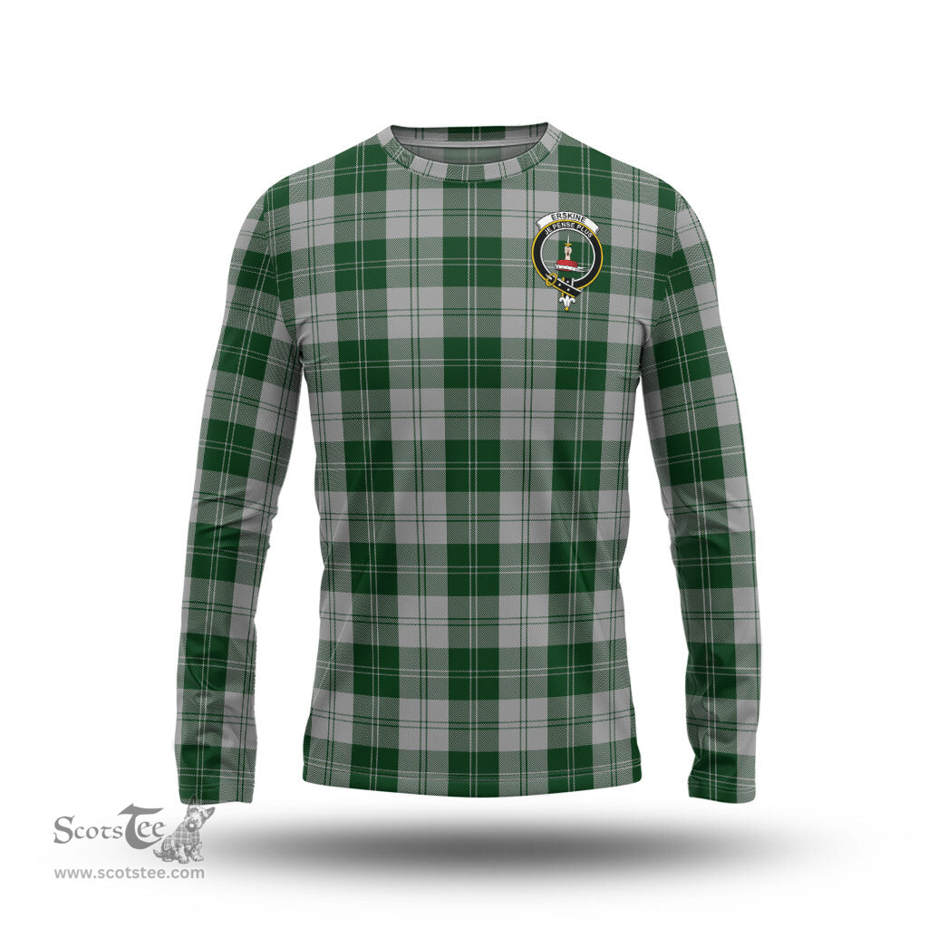 ScotsTee Shop Scottish Erskine Green Clan Crest Tartan Long Sleeve T Shirt