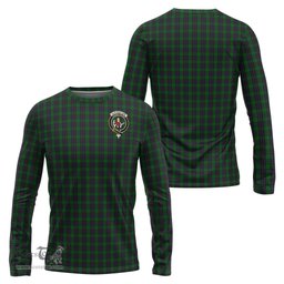 ScotsTee Shop Scottish Elphinstone Clan Crest Tartan Long Sleeve T Shirt