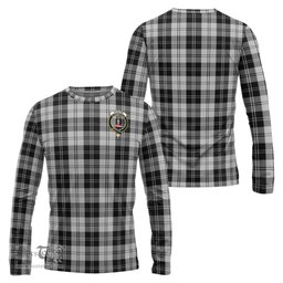 ScotsTee Shop Scottish Erskine Black and White Clan Crest Tartan Long Sleeve T Shirt