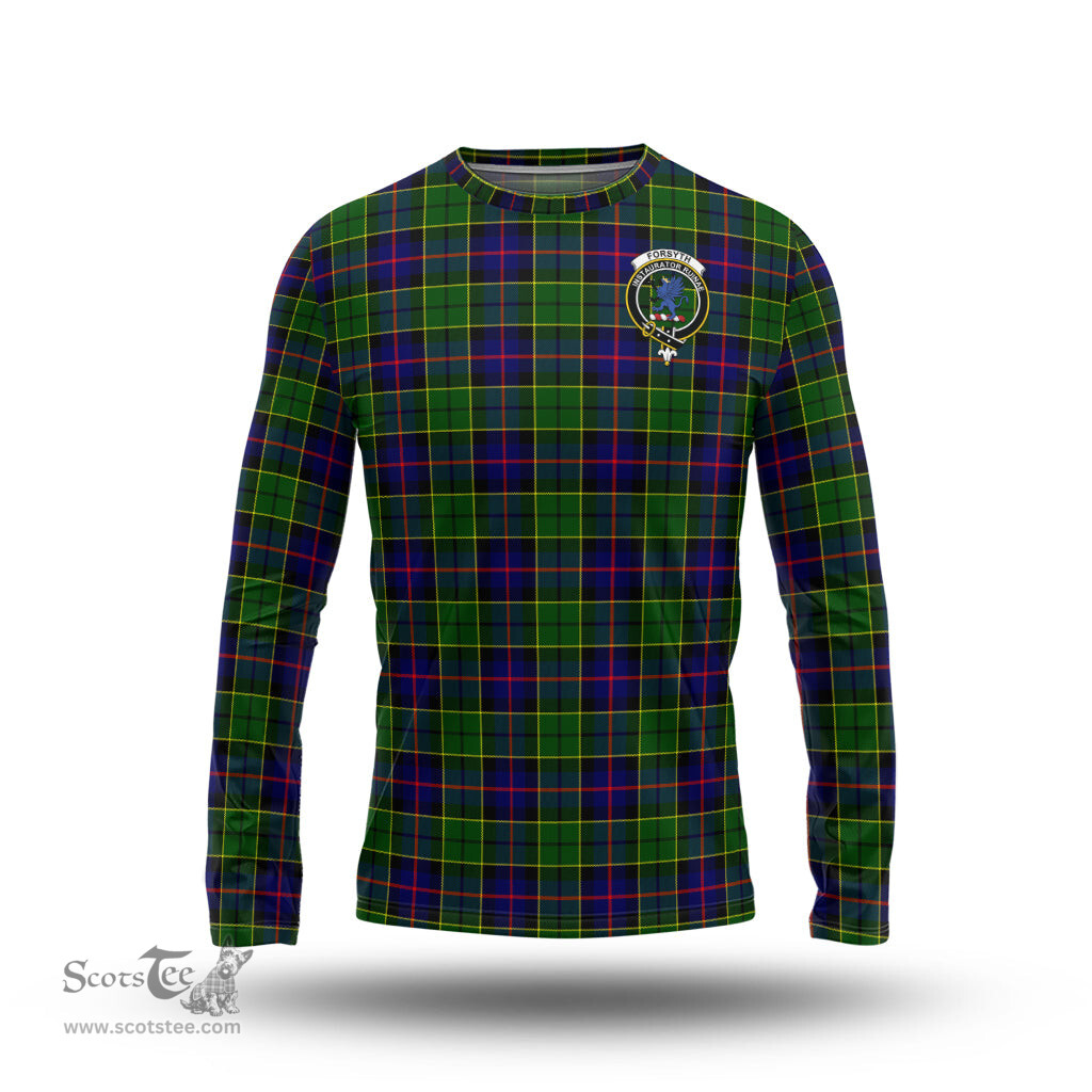 ScotsTee Shop Scottish Forsyth Modern Clan Crest Tartan Long Sleeve T Shirt