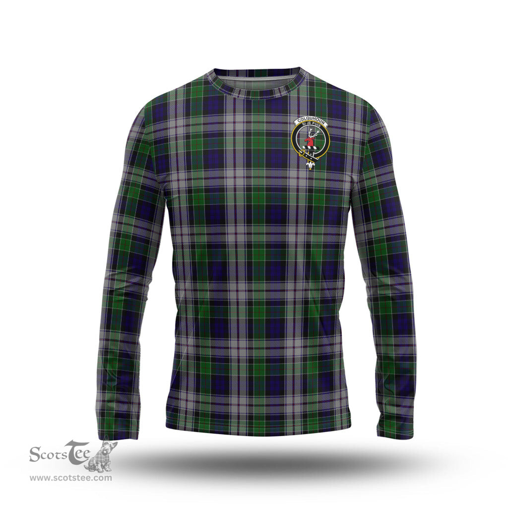 ScotsTee Shop Scottish Colquhoun Dress Clan Crest Tartan Long Sleeve T Shirt