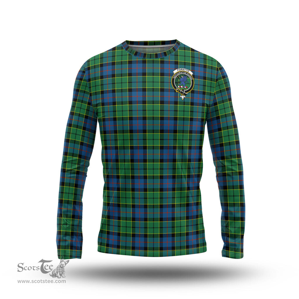 ScotsTee Shop Scottish Forsyth Ancient Clan Crest Tartan Long Sleeve T Shirt