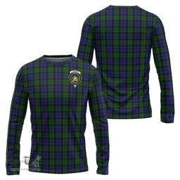 ScotsTee Shop Scottish Dundas Clan Crest Tartan Long Sleeve T Shirt
